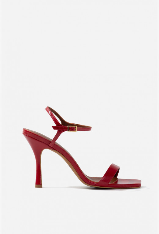 Betty red leather sandals