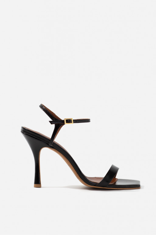 Betty black leather sandals