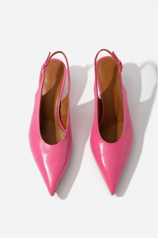 Darcy pink leather slingback shoes