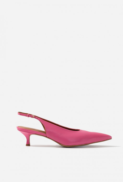 Darcy pink leather slingback shoes