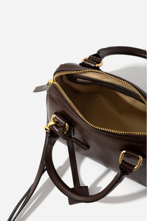 Drew dark brown leather bag /gold/