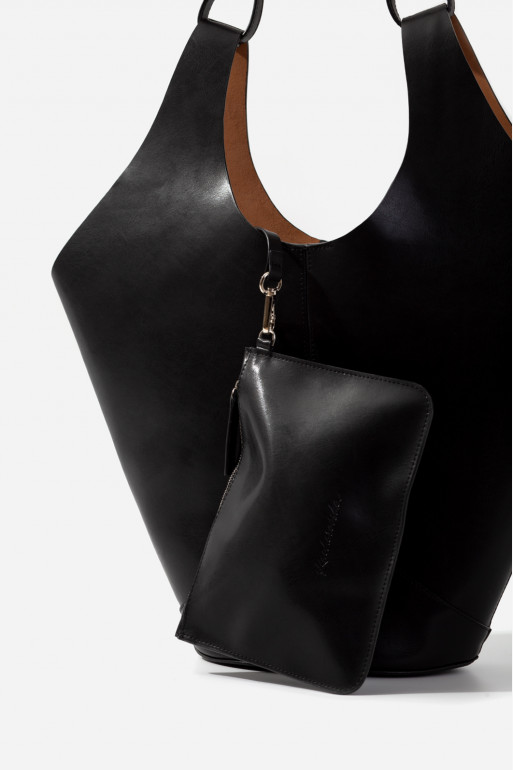 KHRYSTIA black shopper bag /silver/
