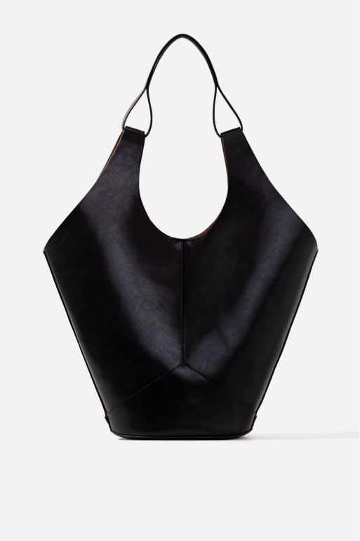 KHRYSTIA black shopper bag /silver/