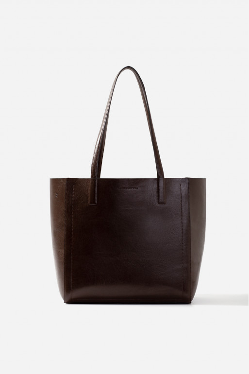 SARAH MINI dark brown shopper bag