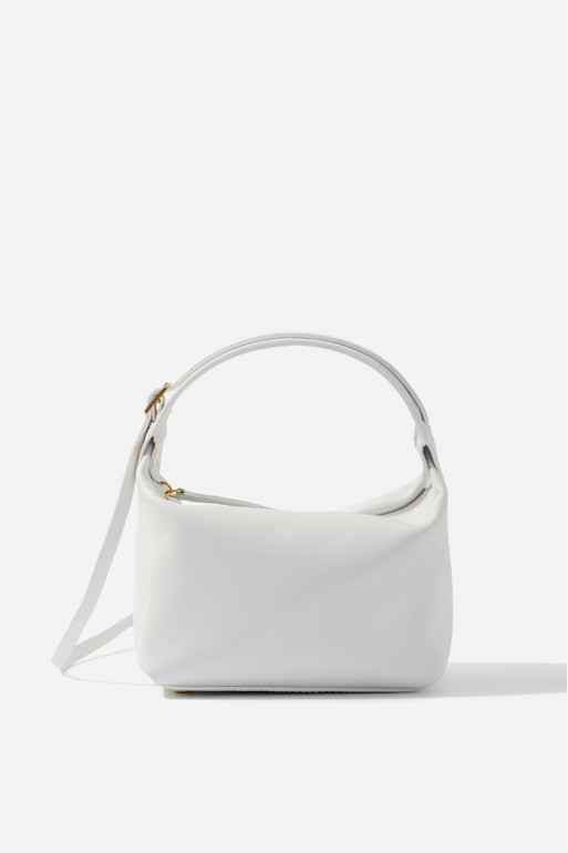 Selma micro white leather bag