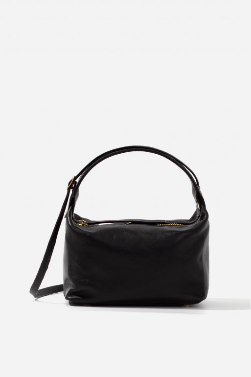 Selma micro black leather bag