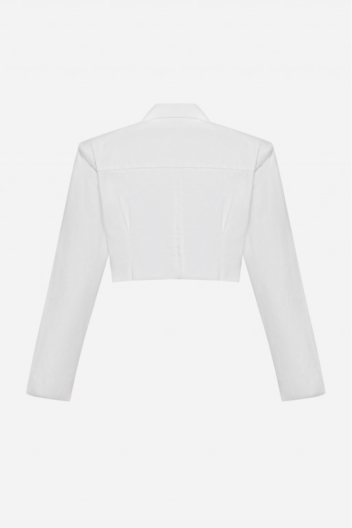 Cropped milky cotton jacket