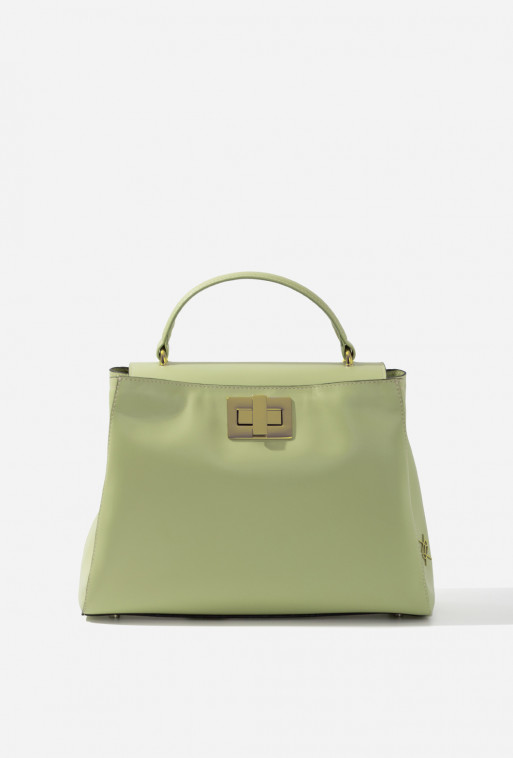 Erna Soft New light green leather bag /gold/