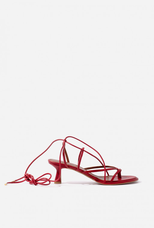 Vanessa red leather sandals