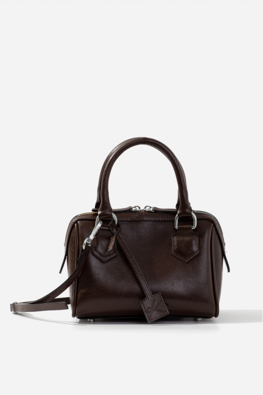 Drew dark brown leather bag /silver/
