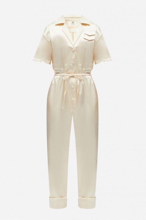 Milky jumpsuit with short sleeves