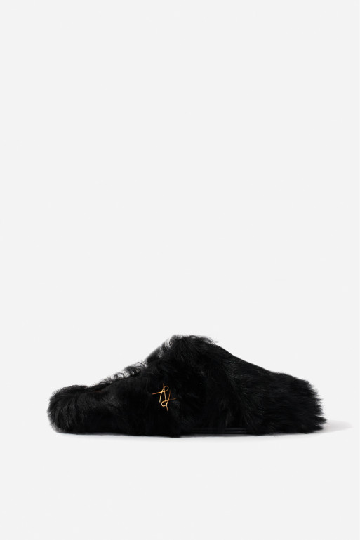 CLAIRE FUR black mules