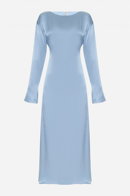 Blue open-back dress