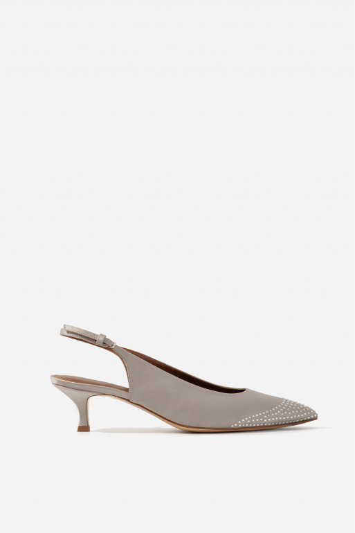 SHEREE KITTEN gray slingbacks