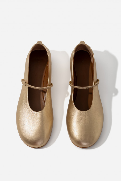 EMILY gold ballet flats