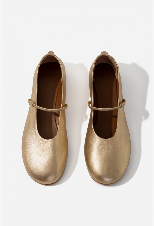 EMILY gold ballet flats