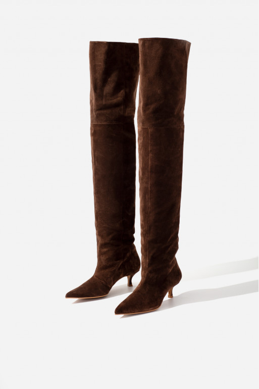 ALIA dark brown knee boots