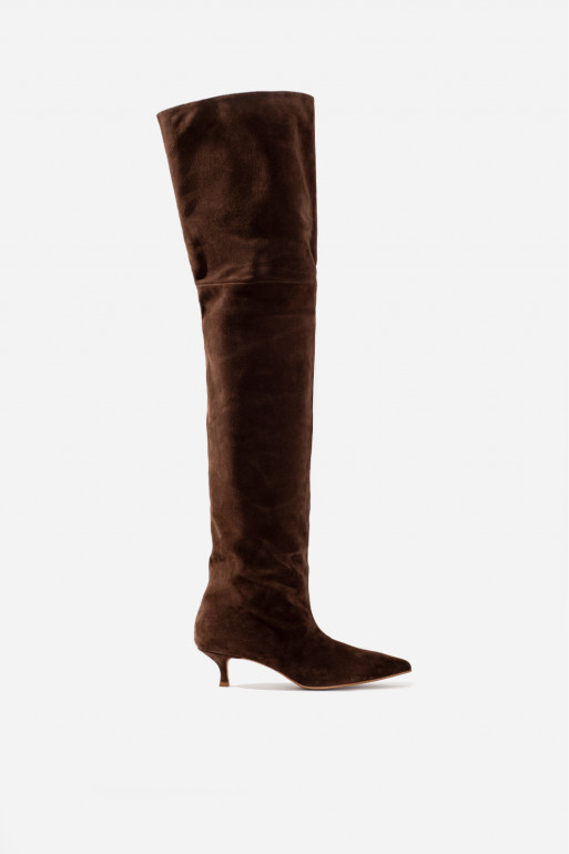 ALIA dark brown knee boots