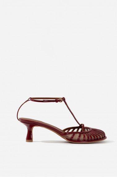 GOLDIE bordeaux patent sandals /5 cm/