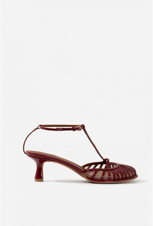 GOLDIE bordeaux patent sandals /5 cm/