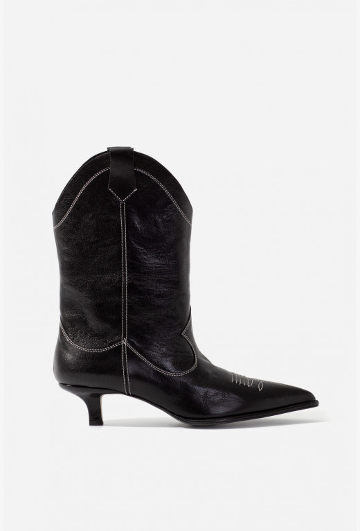 Low black cowboy boots on sale