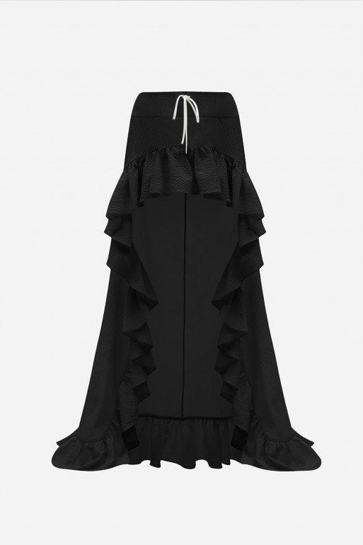 Black ruffled skirt