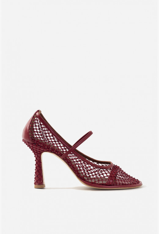 JERRY bordeaux pumps with crystals