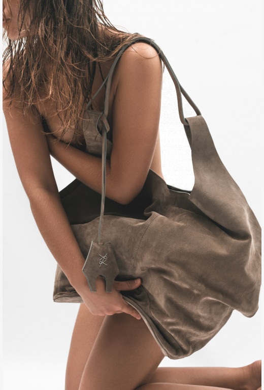 KHRYSTIA GRANDE beige shopper bag