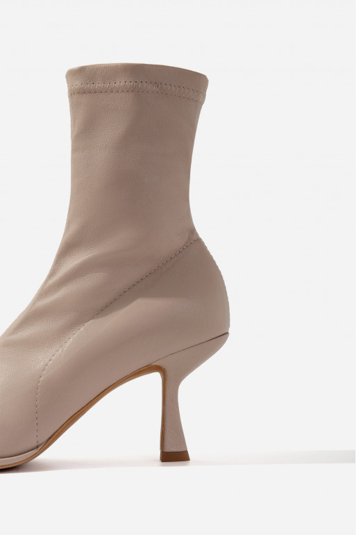 BLANCA beige leather ankle boots