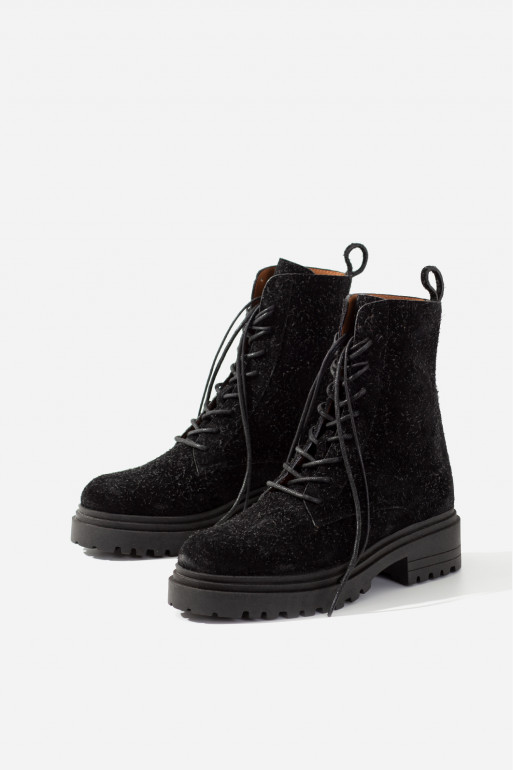 RIRI black suede leather boots