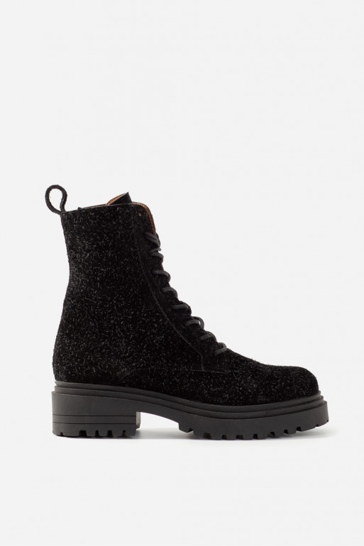 RIRI black suede leather boots