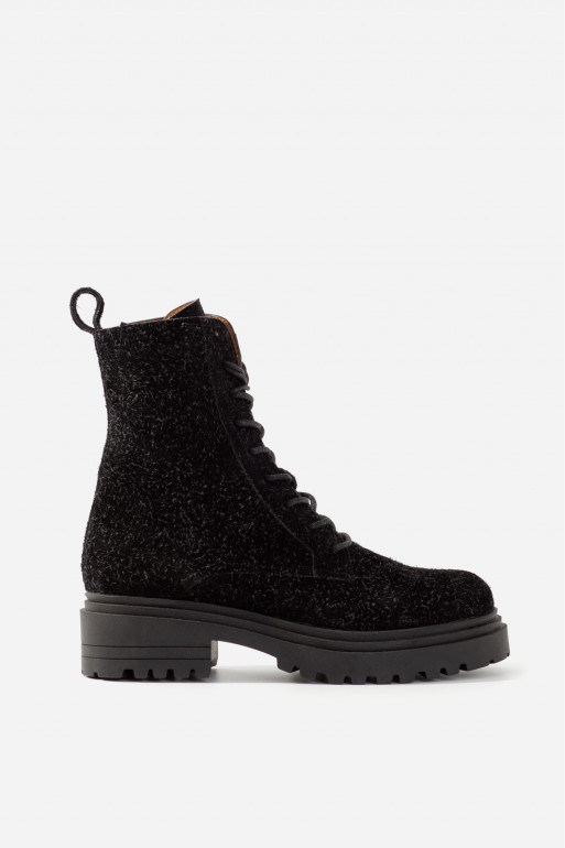 RIRI black suede leather boots