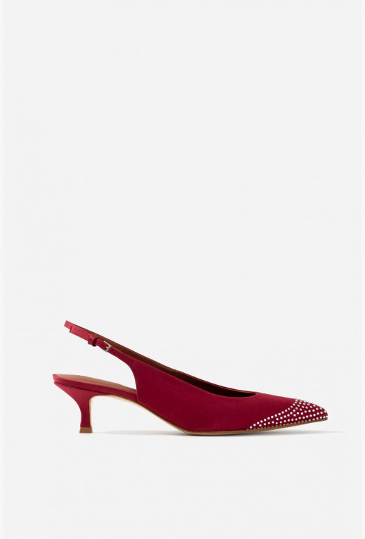 SHEREE KITTEN bordeaux slingbacks