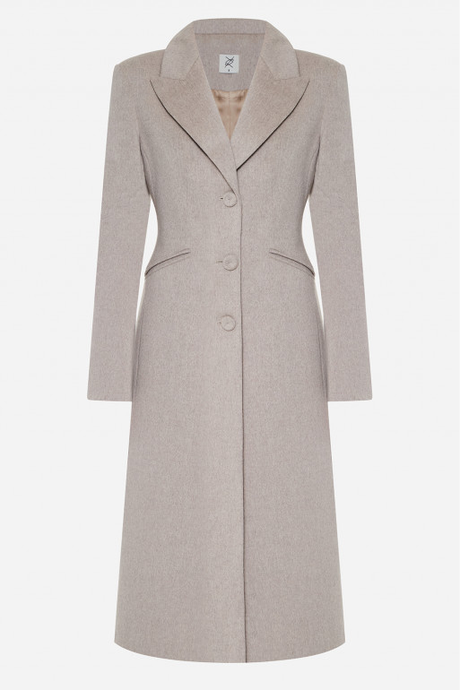 Beige melange fitted coat