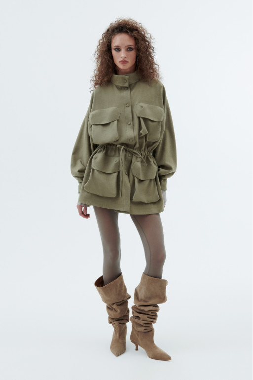 Olive jacket with pockets