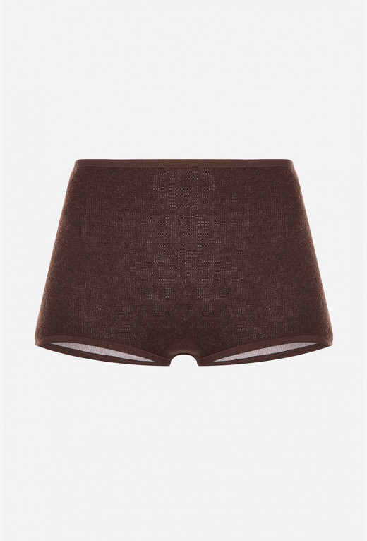 Brown wool shorts