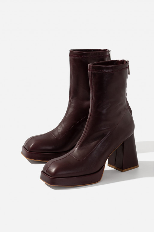 CHRISTINA dark bordeaux ankle boots