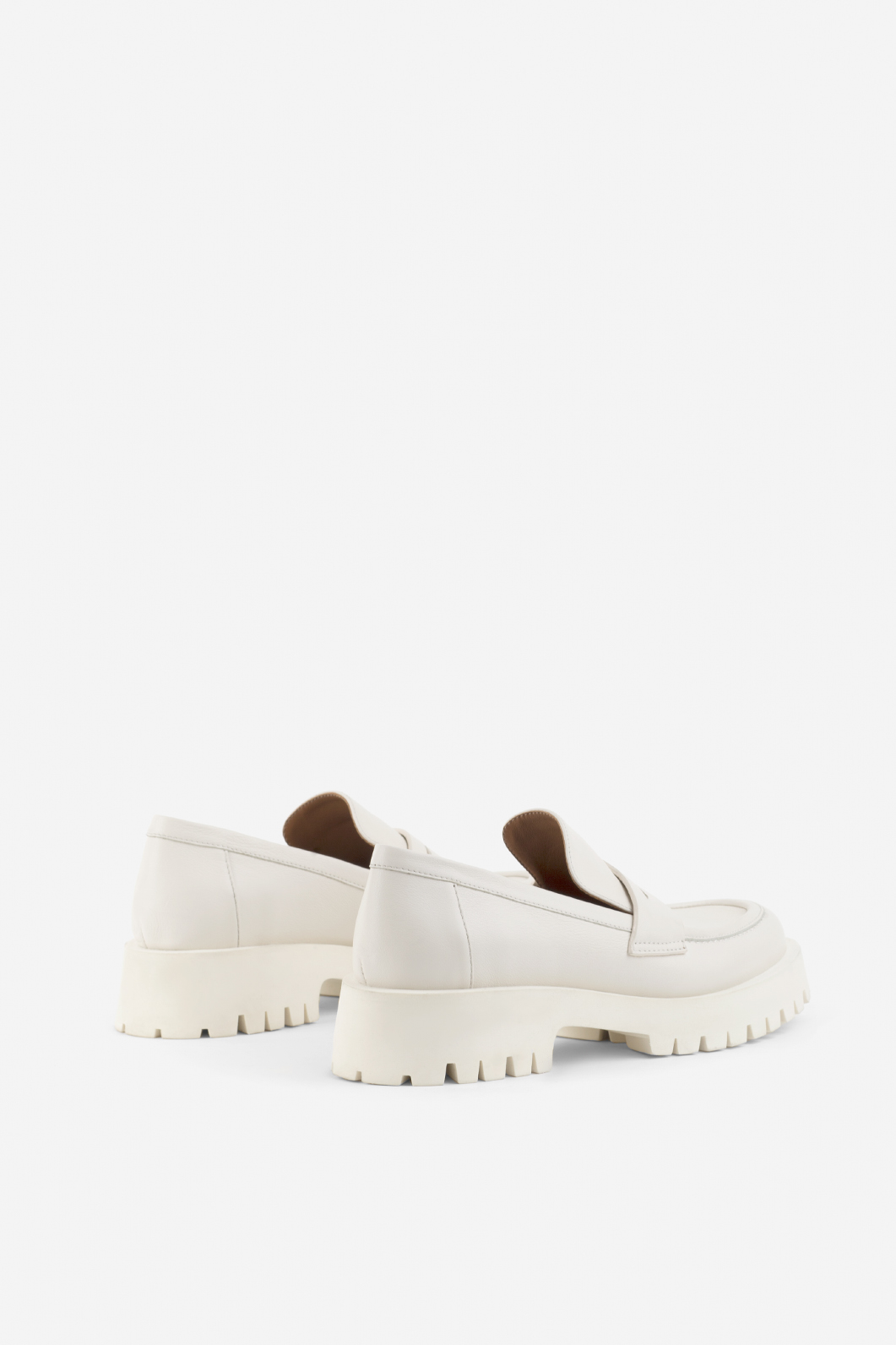 Penny milky leather
loafers