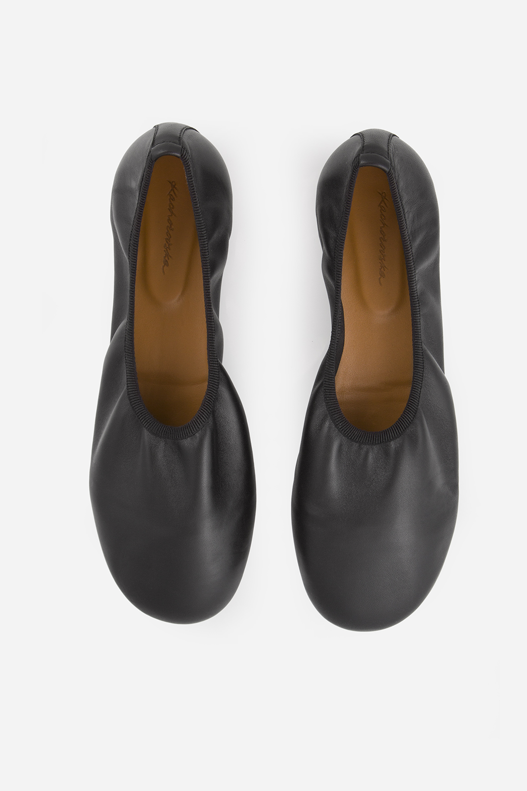 Lory black leather ballet flats