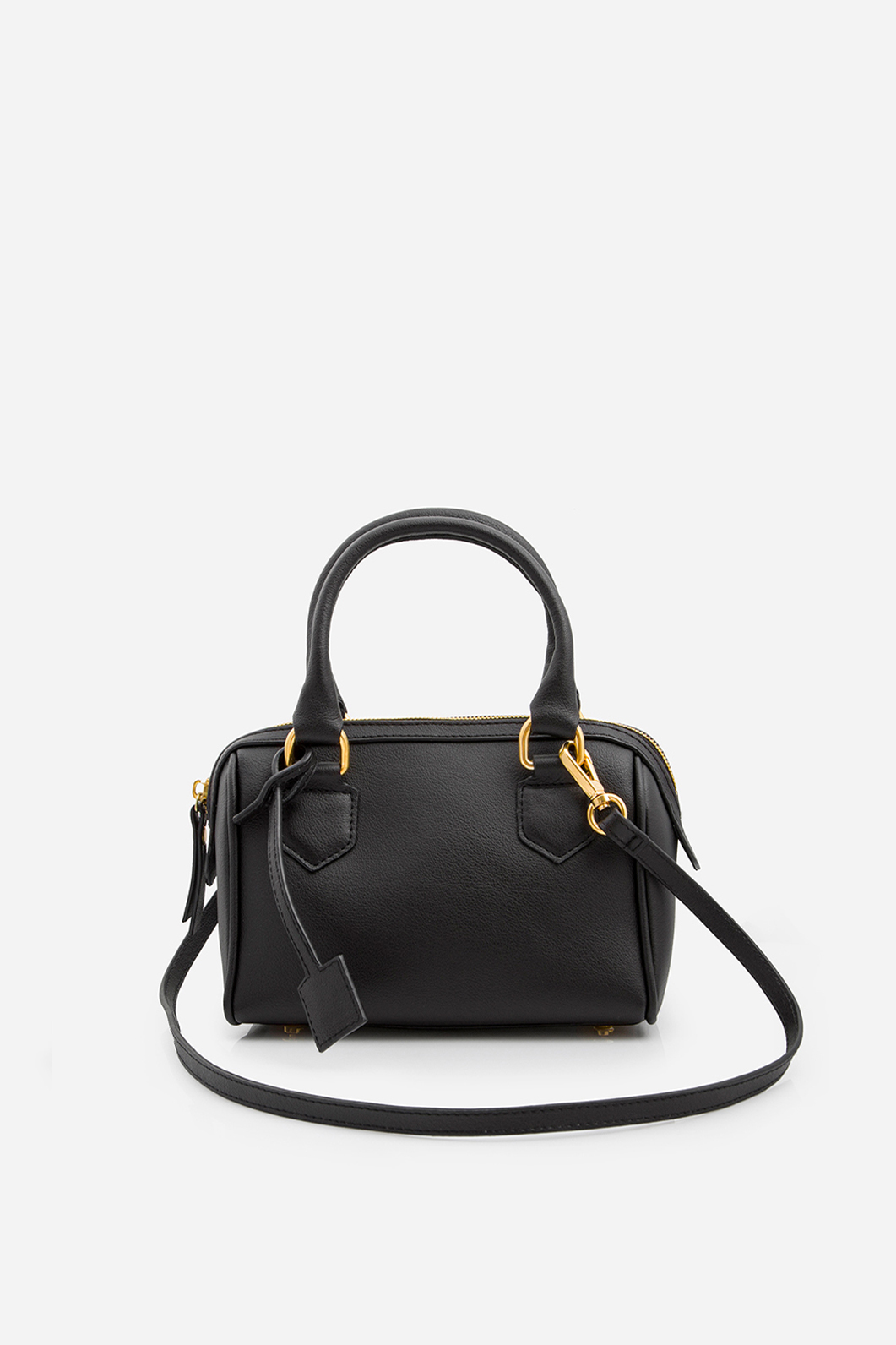Drew black leather bag /gold/