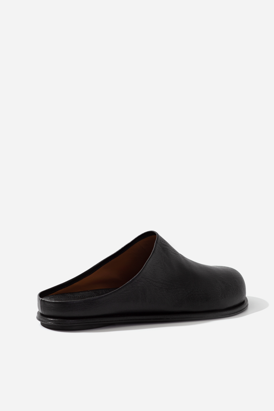 Claire black leather mules
