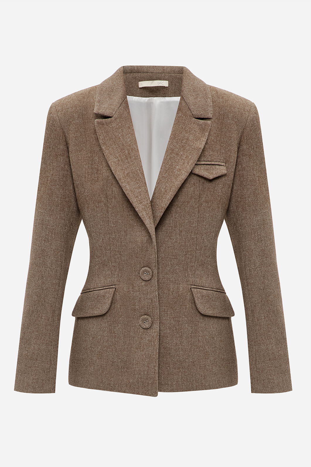 Brown wool fitted jacket