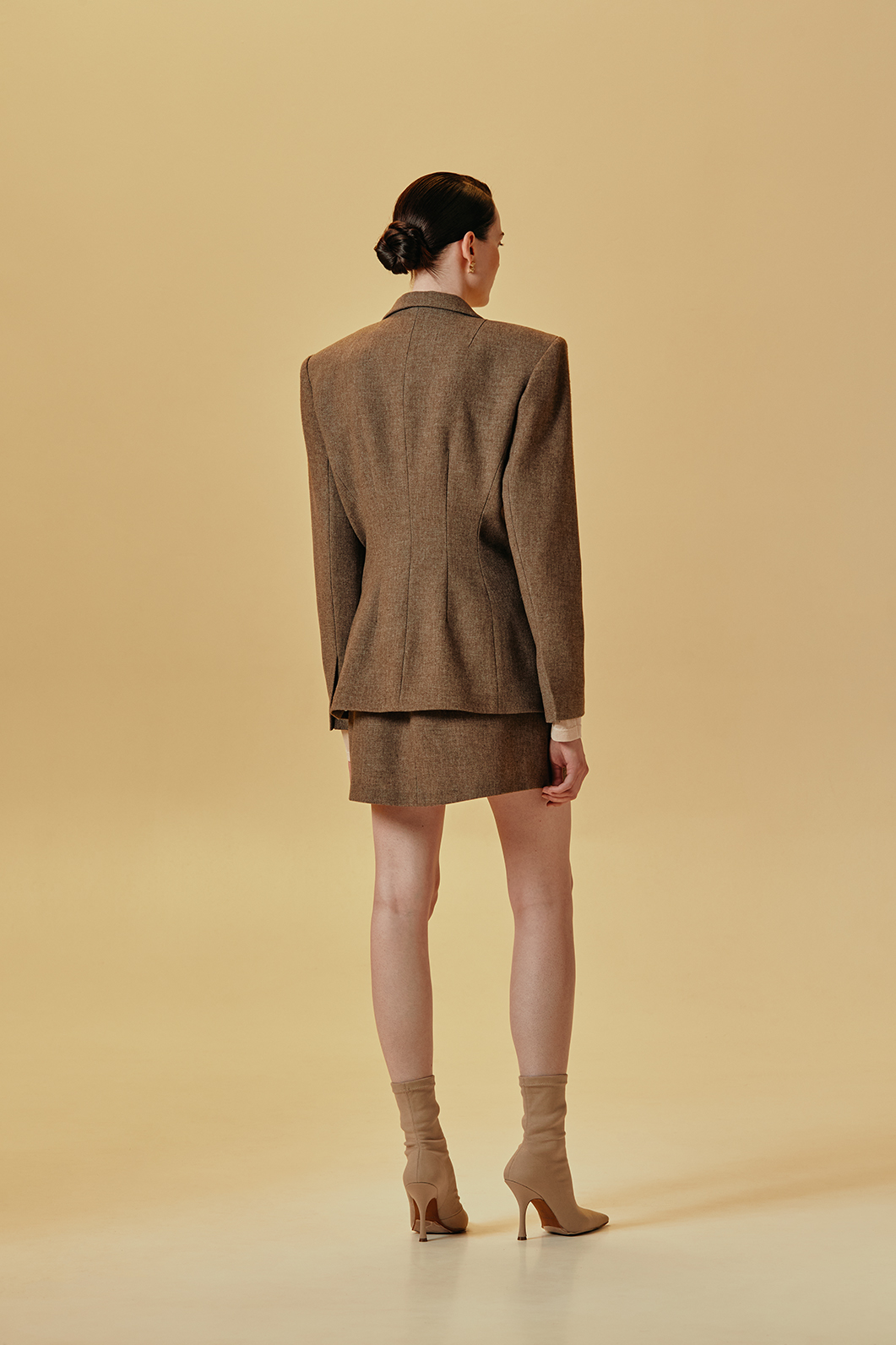 Brown wool fitted jacket