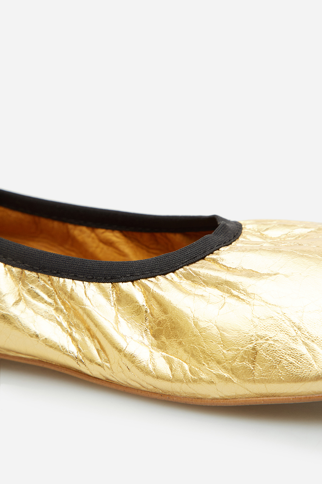 Lory golden leather ballet flats