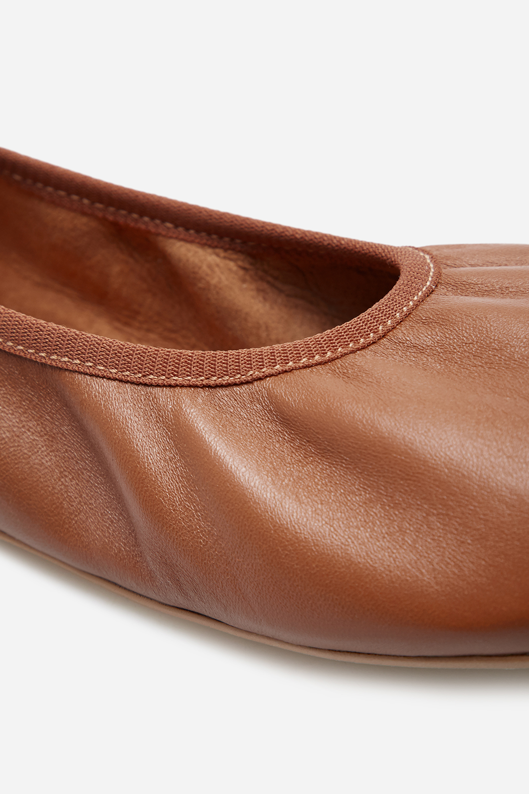 Lory caramel leather ballet flats