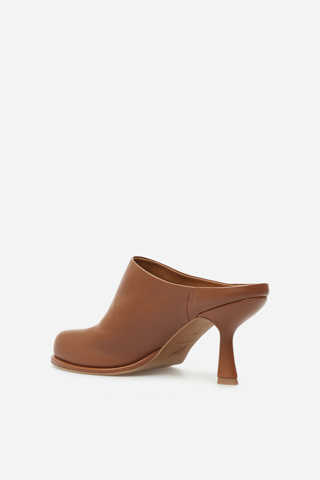 Annet caramel leather mules /7 cm/