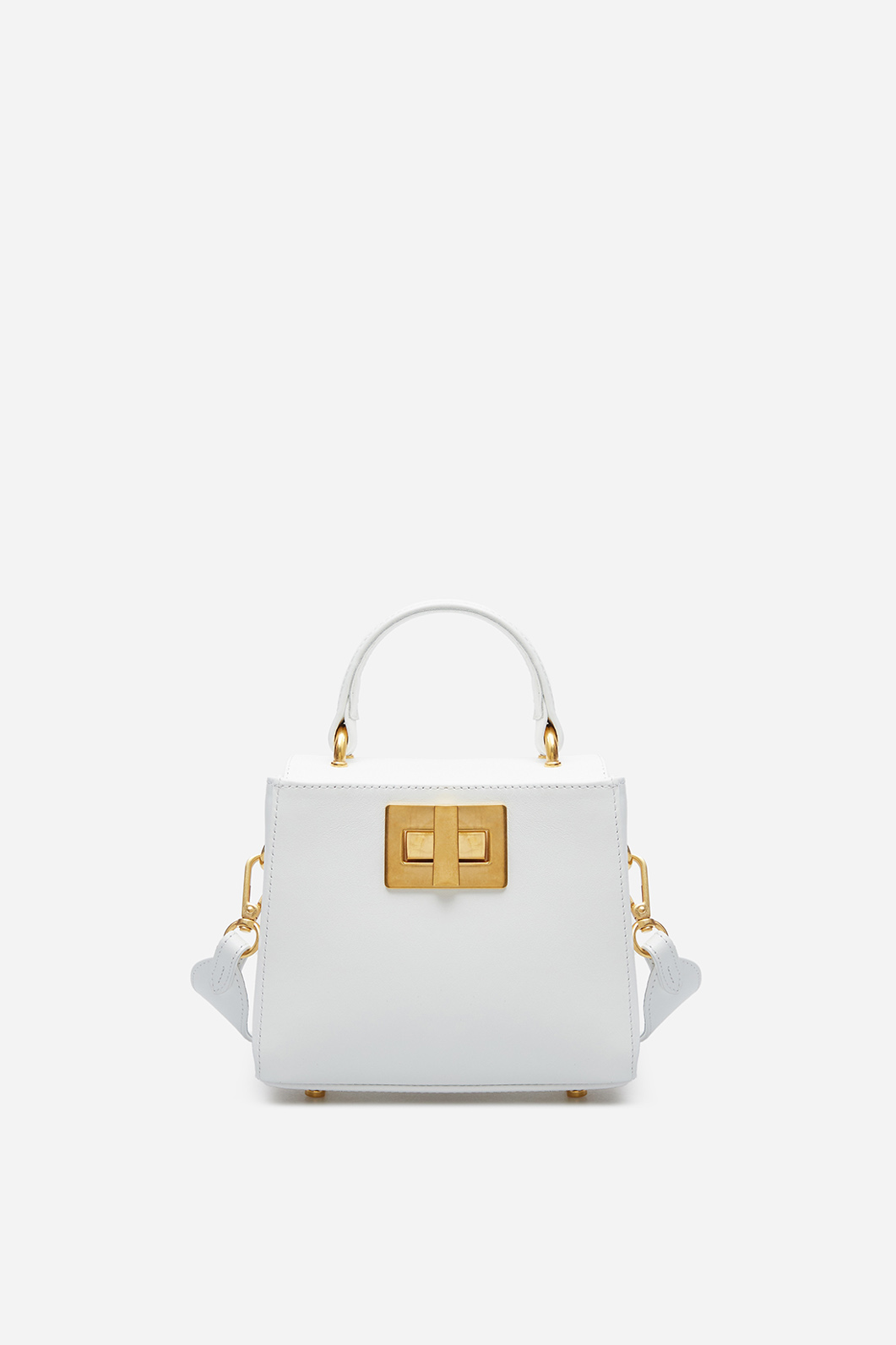 Erna micro RS white leather
city bag /gold/