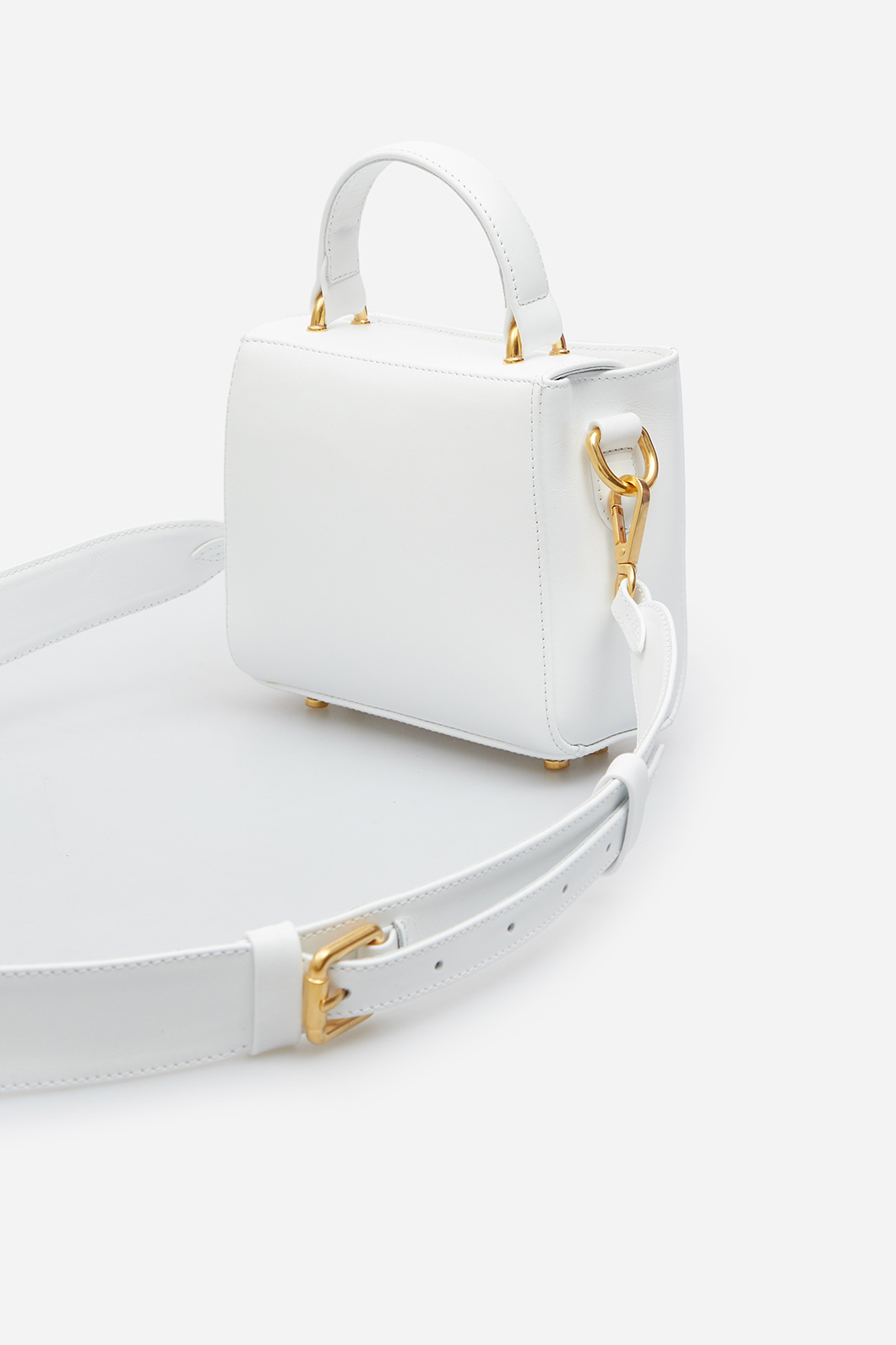 Erna micro RS white leather
city bag /gold/