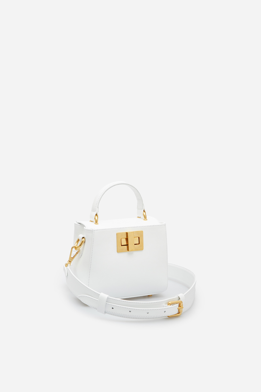 Erna micro RS white leather
city bag /gold/