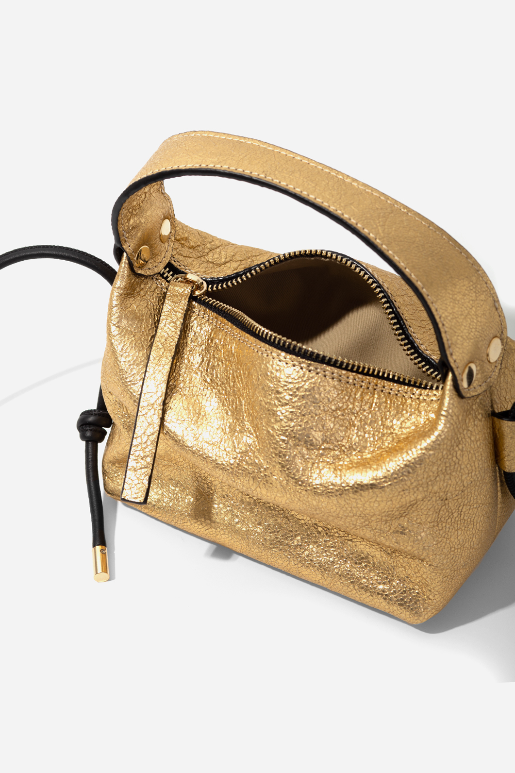 Selma micro gold leather
bag /gold/